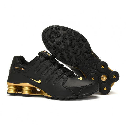 black and gold nike shox mens